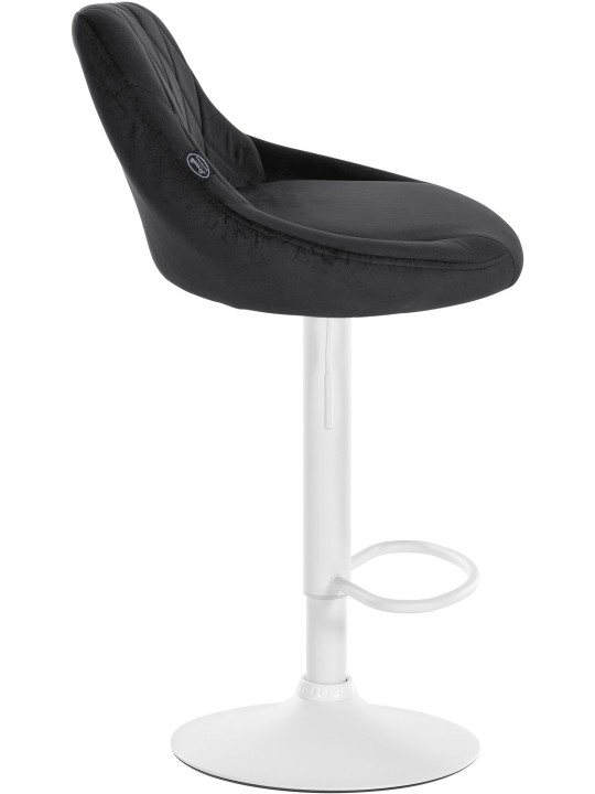 Tabouret de bar Lazio velours, noir