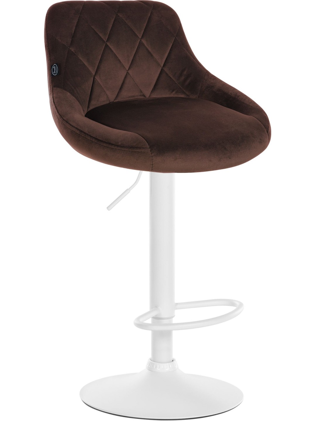 Tabouret de bar Lazio velours, brun