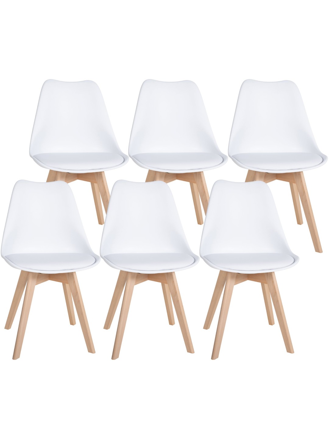 Ensemble de 6 chaises de salle à manger Ramsey, blanc