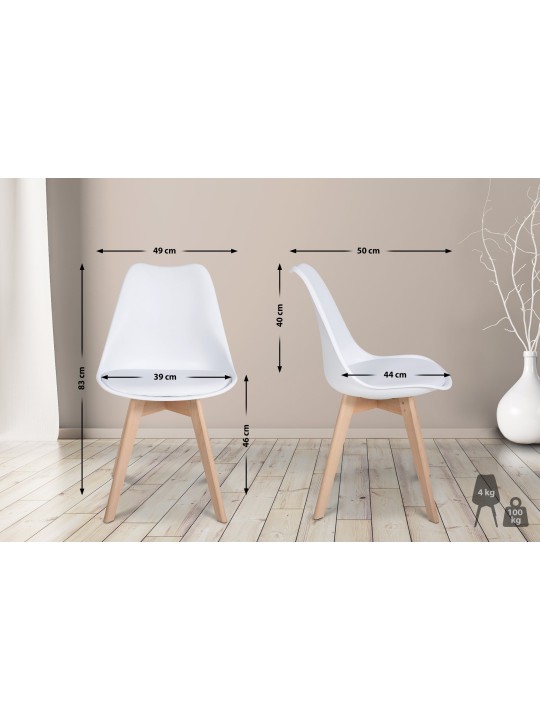 Ensemble de 6 chaises de salle à manger Ramsey, blanc