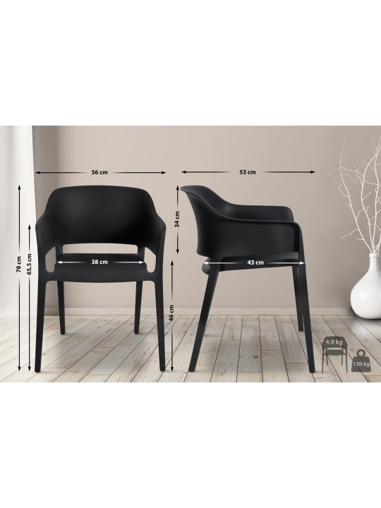 Chaise empilable Puebla, noir