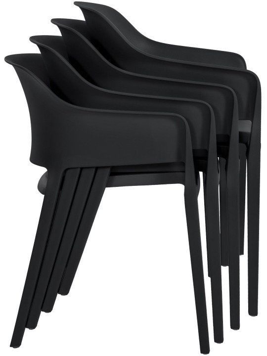 Chaise empilable Puebla, noir