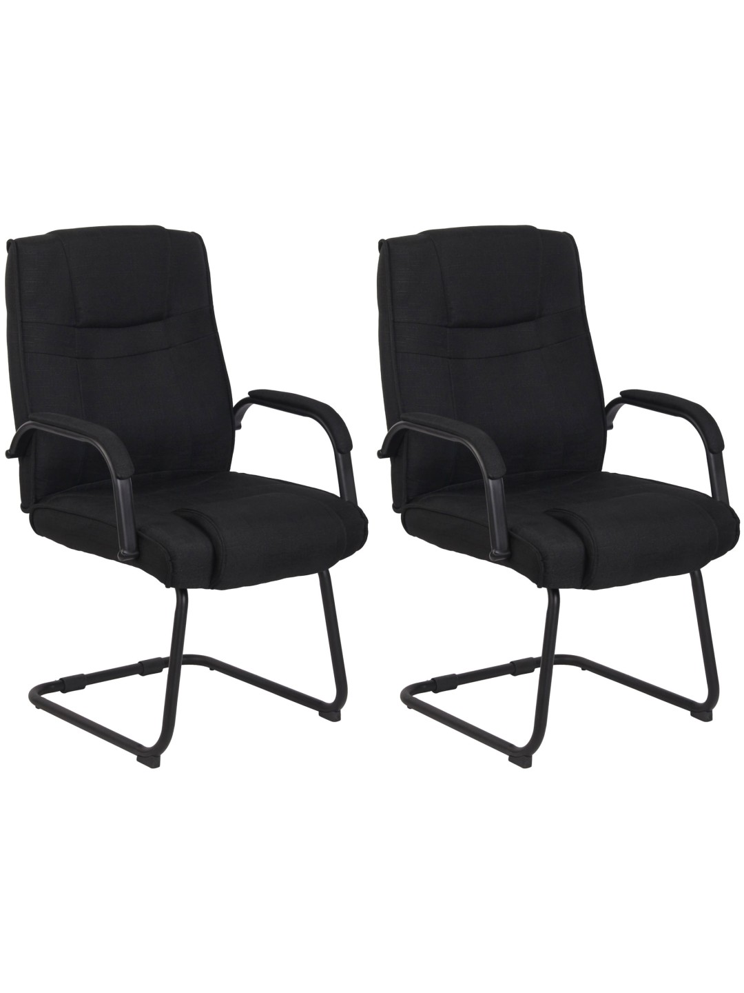 Lot de 2 chaises Attila tissu, noir/noir