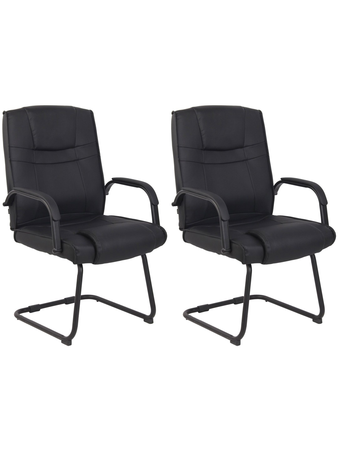 Lot de 2 chaises Attila, noir/noir