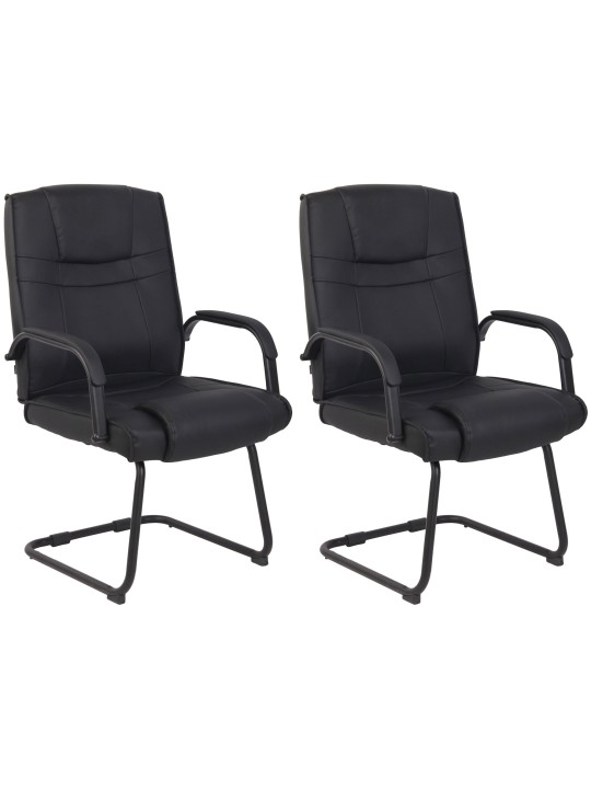 Lot de 2 chaises Attila, noir/noir