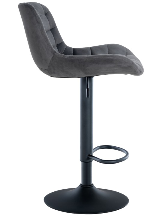 Tabouret de bar Tover velours, gris foncé