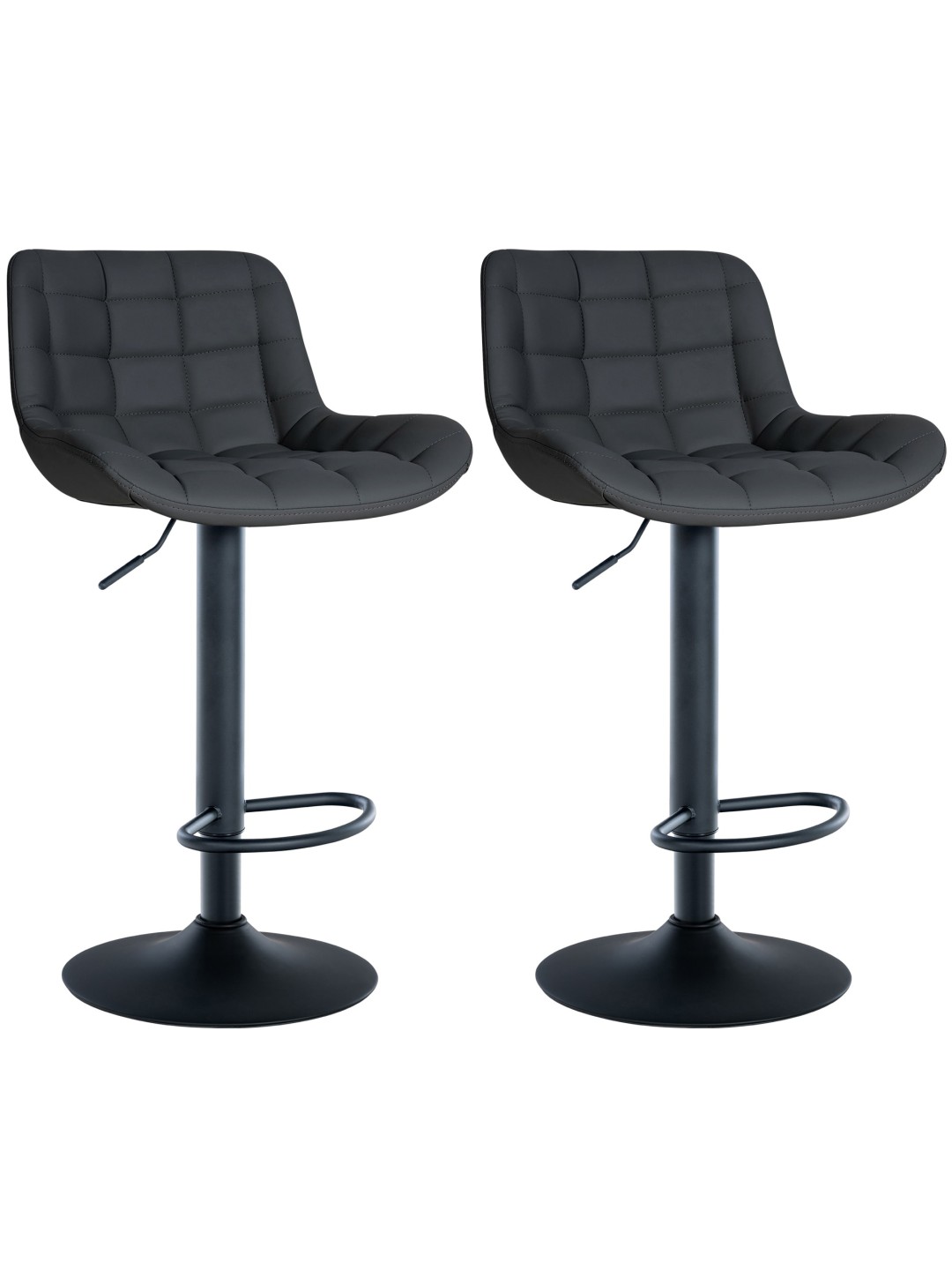 Lot de 2 tabourets de bar Tover simili cuir, noir