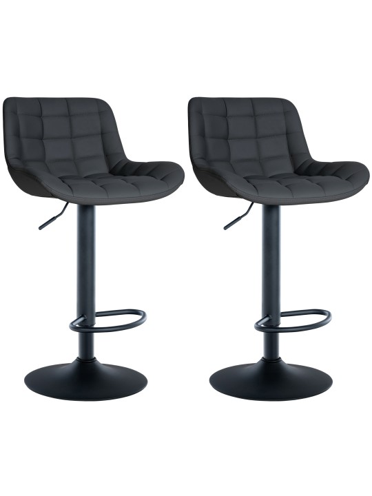 Lot de 2 tabourets de bar Tover simili cuir, noir
