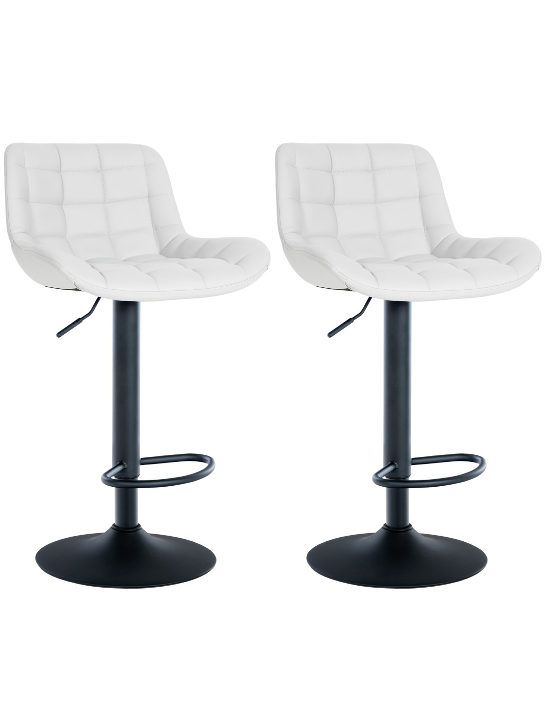 Lot de 2 tabourets de bar Tover simili cuir, blanc