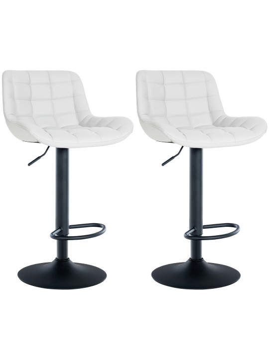 Lot de 2 tabourets de bar Tover simili cuir, blanc