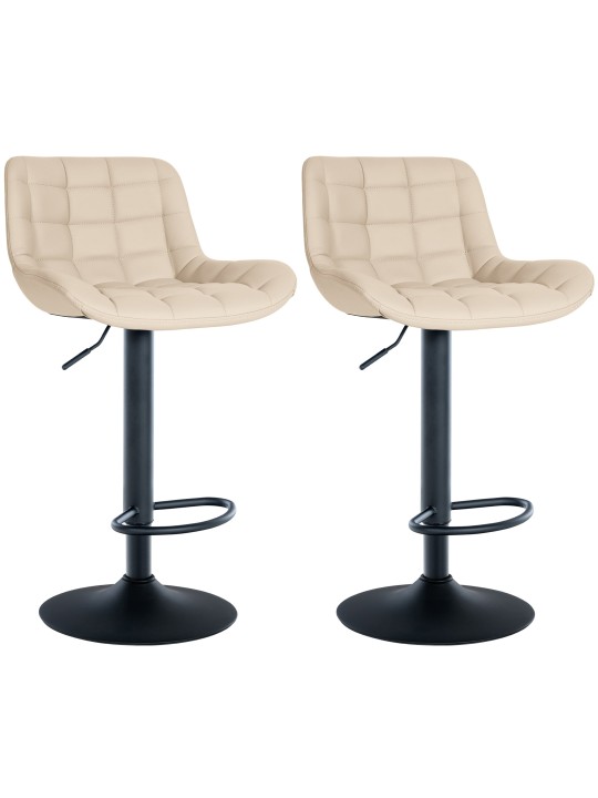 Lot de 2 tabourets de bar Tover simili cuir, crème