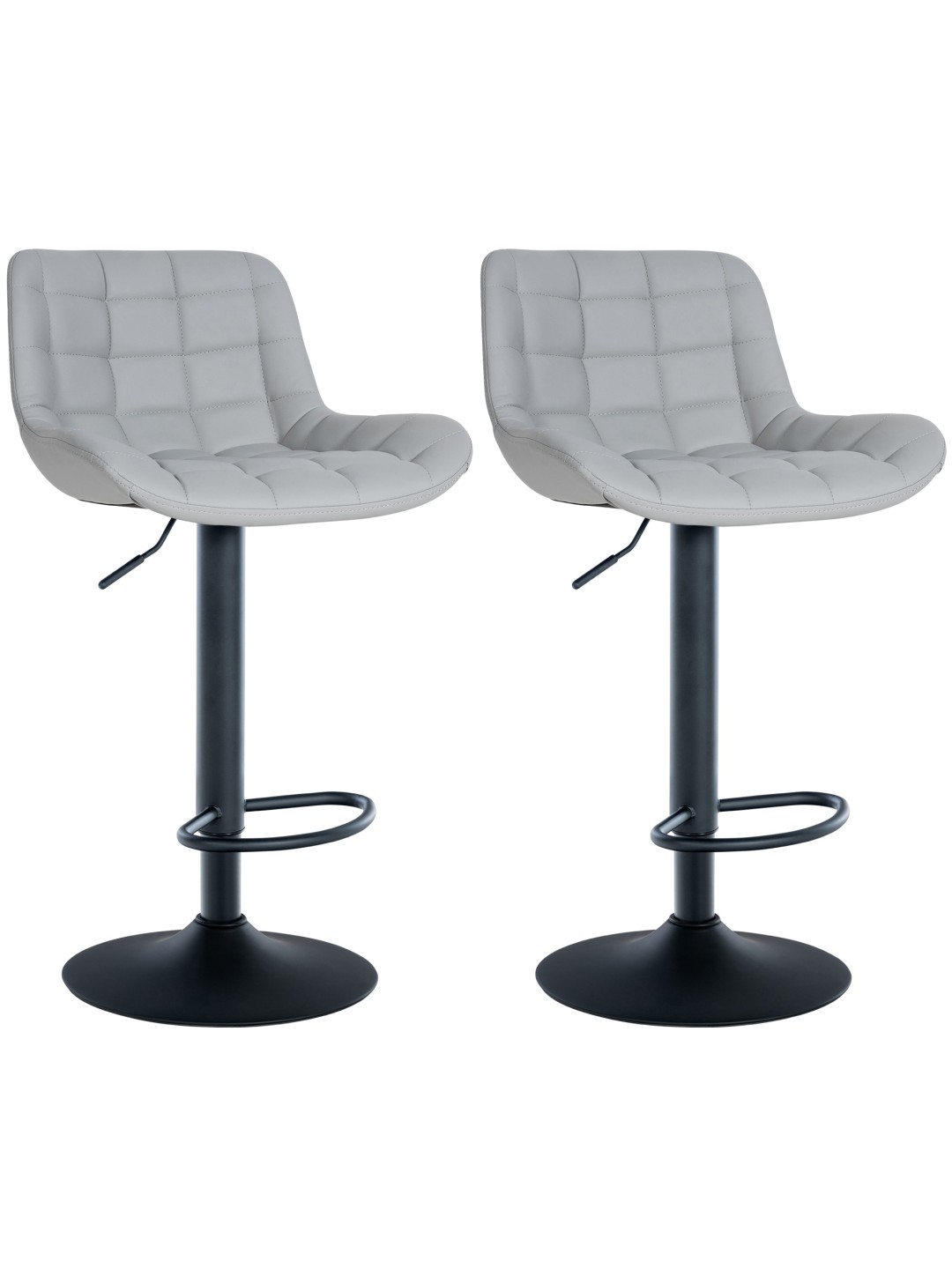 Lot de 2 tabourets de bar Tover simili cuir, gris