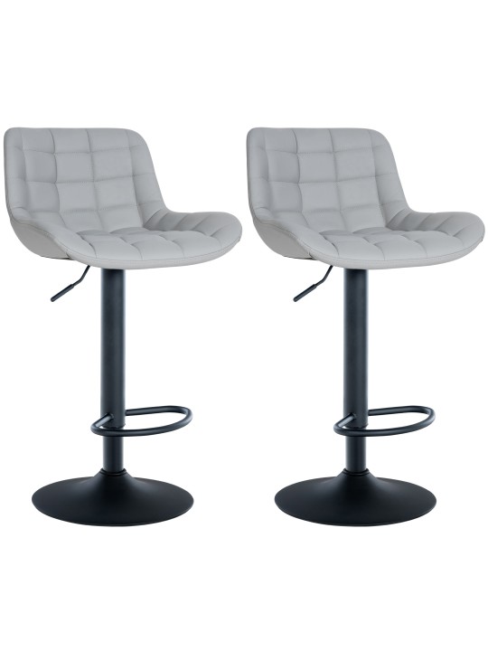 Lot de 2 tabourets de bar Tover simili cuir, gris