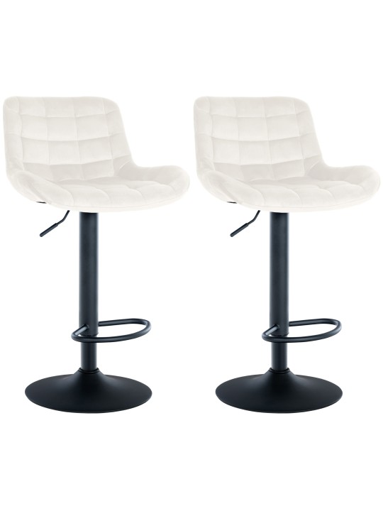 Lot de 2 tabourets de bar Tover velours, crème