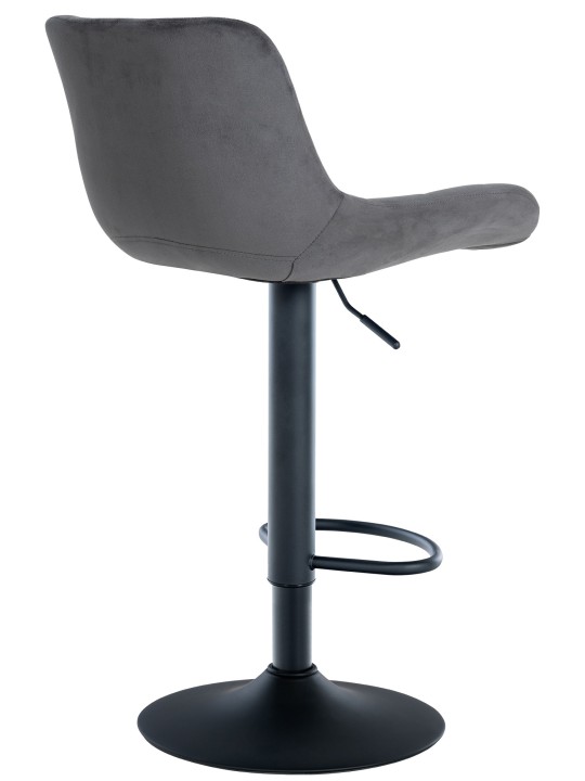 Lot de 2 tabourets de bar Tover velours, gris foncé