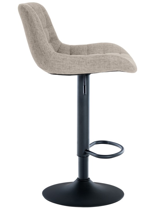 Lot de 2 tabourets de bar Tover tissu, taupe