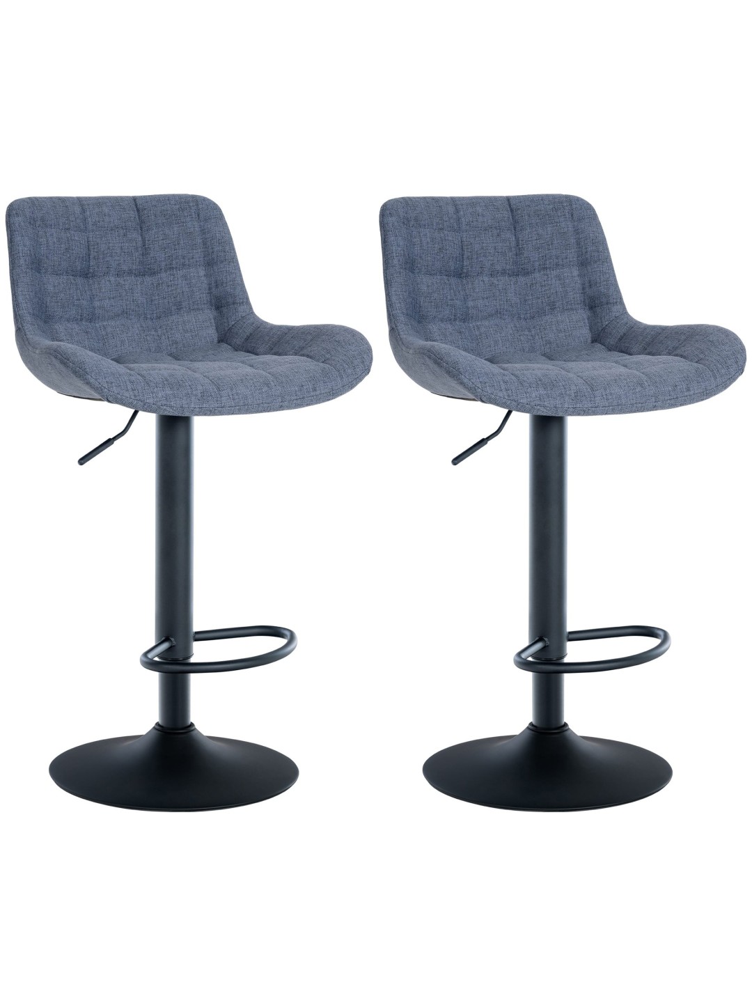 Lot de 2 tabourets de bar Tover tissu, bleu