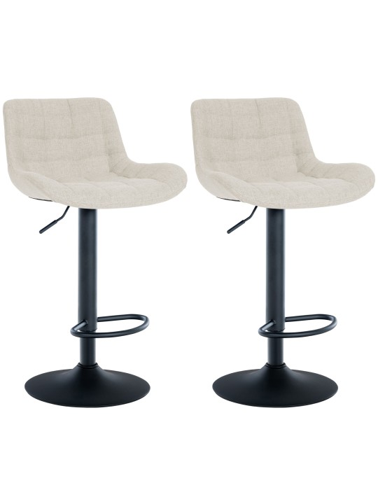 Lot de 2 tabourets de bar Tover tissu, crème