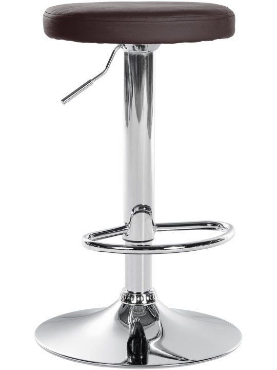 Tabouret de bar Ponte simili cuir chromé, brun