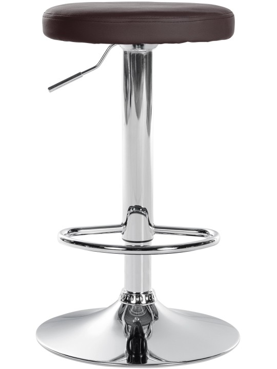 Tabouret de bar Ponte simili cuir chromé, brun