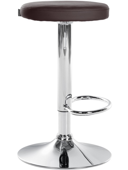 Tabouret de bar Ponte simili cuir chromé, brun
