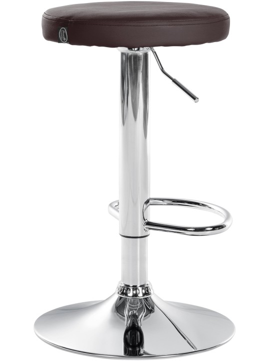 Tabouret de bar Ponte simili cuir chromé, brun