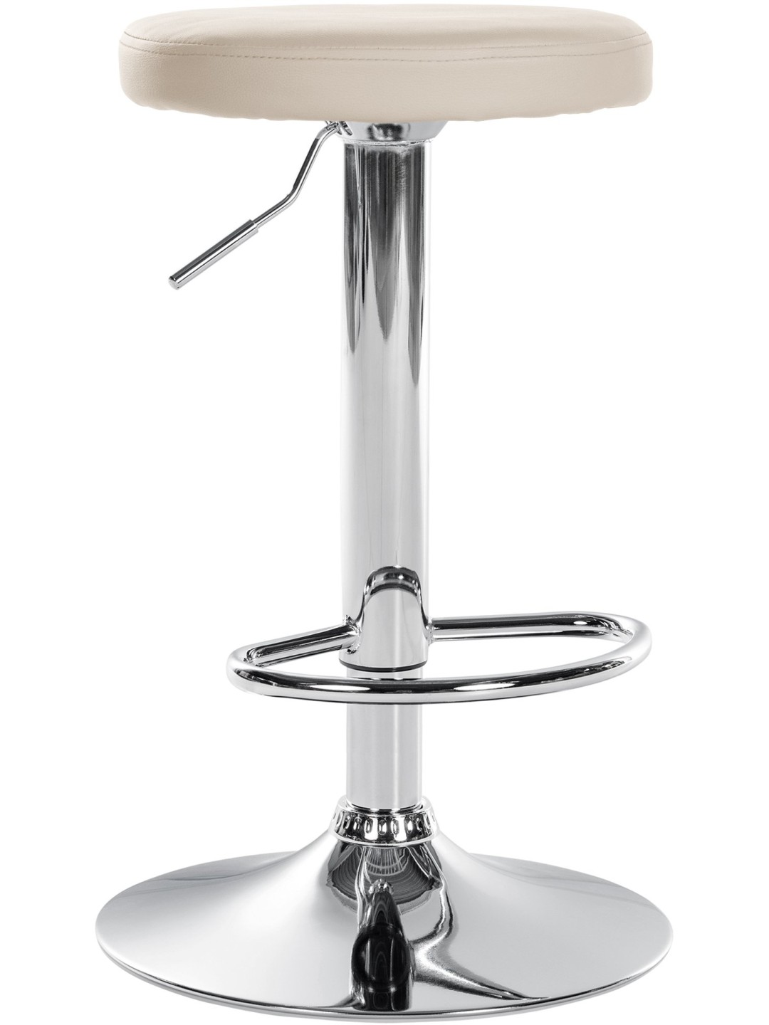 Tabouret de bar Ponte simili cuir chromé, crème