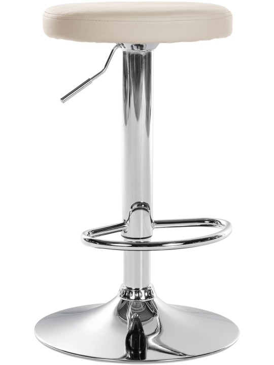 Tabouret de bar Ponte simili cuir chromé, crème