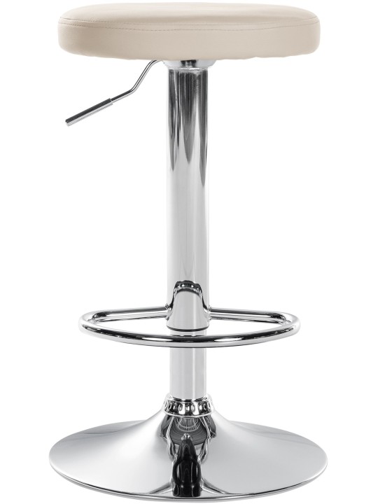 Tabouret de bar Ponte simili cuir chromé, crème