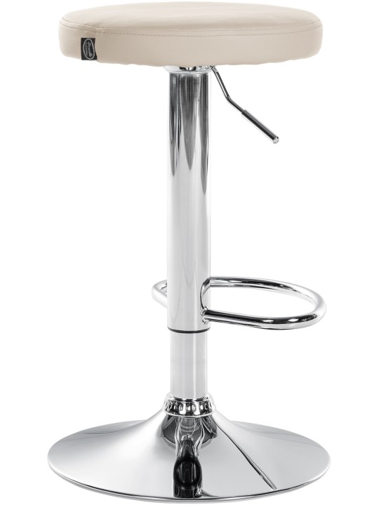 Tabouret de bar Ponte simili cuir chromé, crème