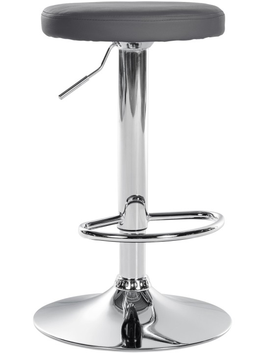Tabouret de bar Ponte simili cuir chromé, gris
