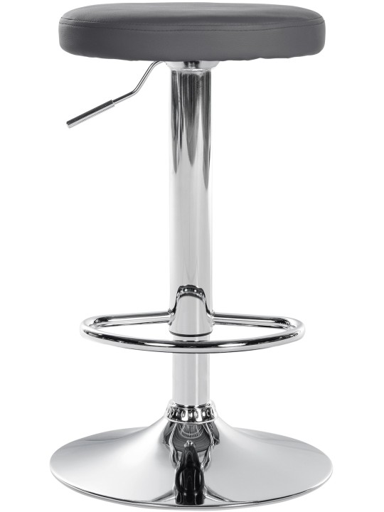 Tabouret de bar Ponte simili cuir chromé, gris