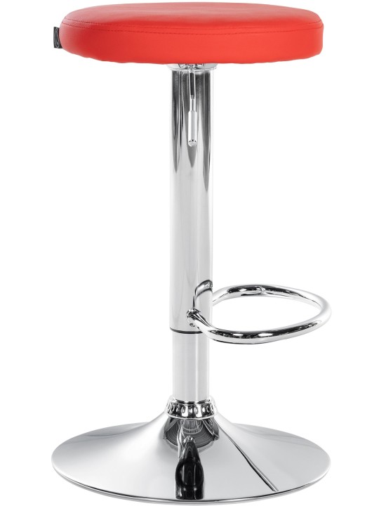 Tabouret de bar Ponte simili cuir chromé, rouge