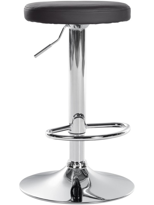 Tabouret de bar Ponte simili cuir chromé, noir