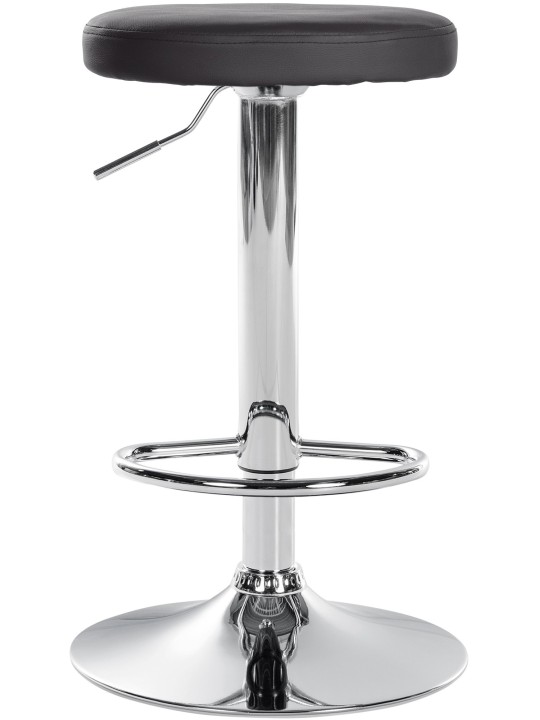Tabouret de bar Ponte simili cuir chromé, noir