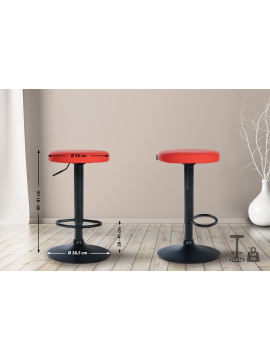 Tabouret de bar Ponte simili cuir, rouge