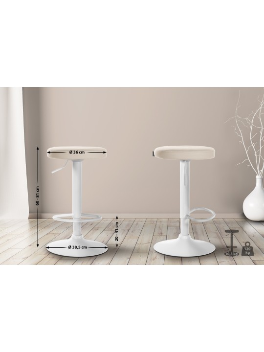 Tabouret de bar Ponte simili cuir, crème