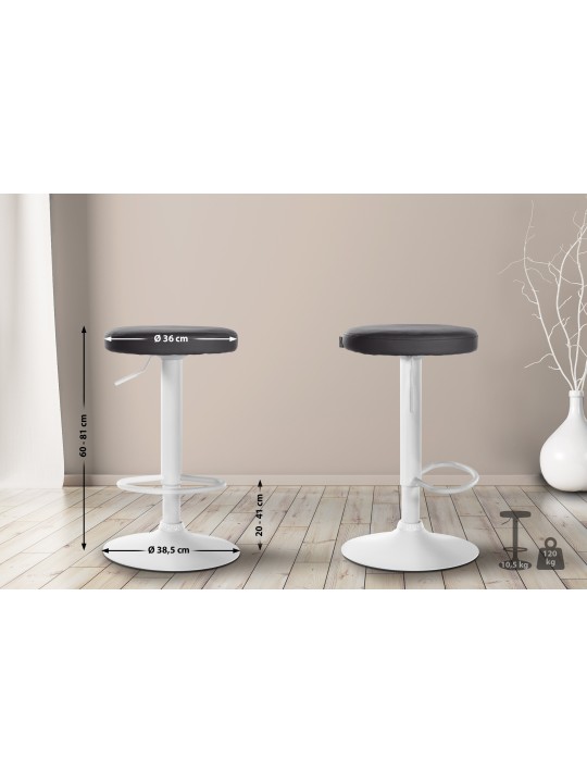 Tabouret de bar Ponte simili cuir, noir