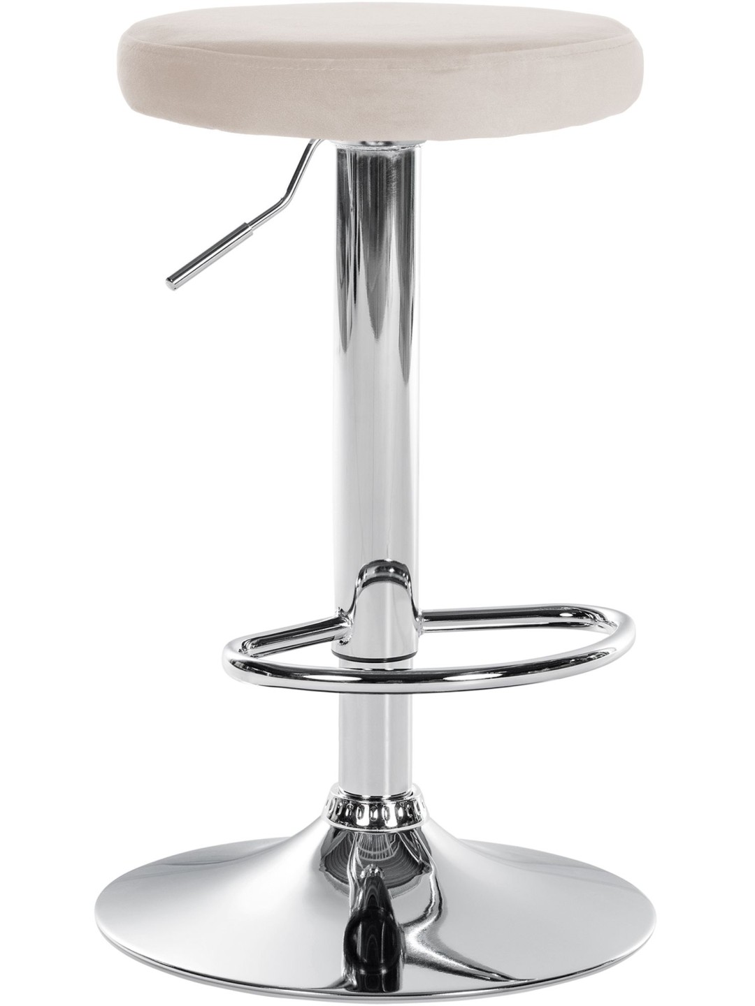 Tabouret de bar Ponte velours chrome, crème