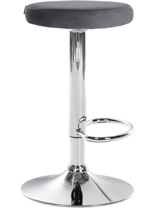 Tabouret de bar Ponte velours chrome, gris foncé Tabouret de bar Ponte velours chrome, gris foncé