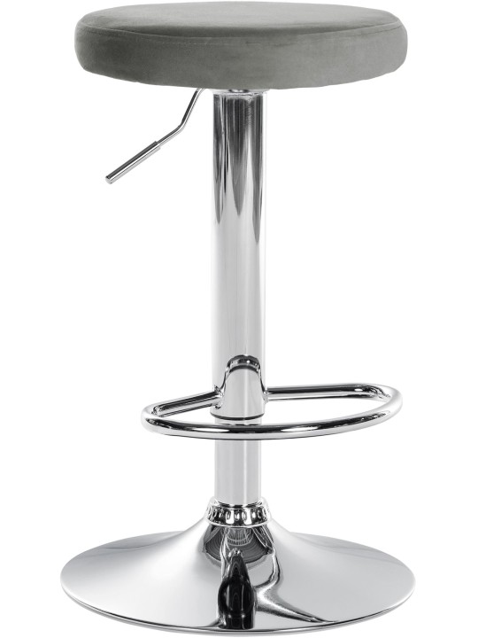 Tabouret de bar Ponte velours chrome, gris Tabouret de bar Ponte velours chrome, gris