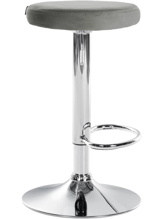 Tabouret de bar Ponte velours chrome, gris Tabouret de bar Ponte velours chrome, gris