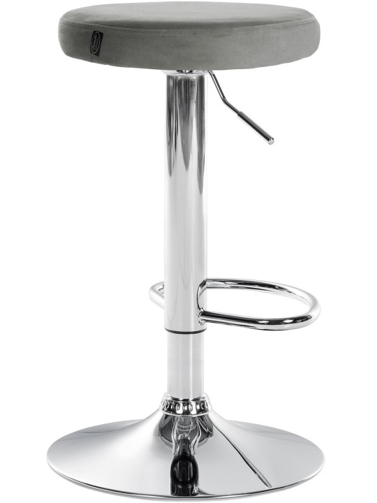 Tabouret de bar Ponte velours chrome, gris Tabouret de bar Ponte velours chrome, gris