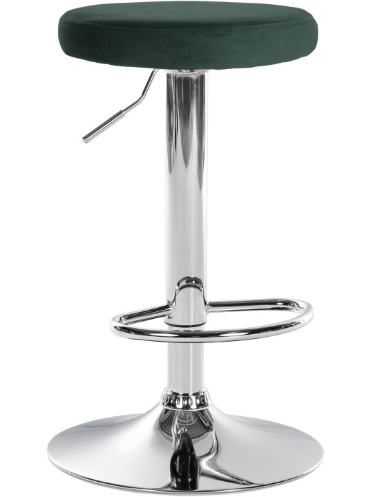 Tabouret de bar Ponte velours chrome, vert