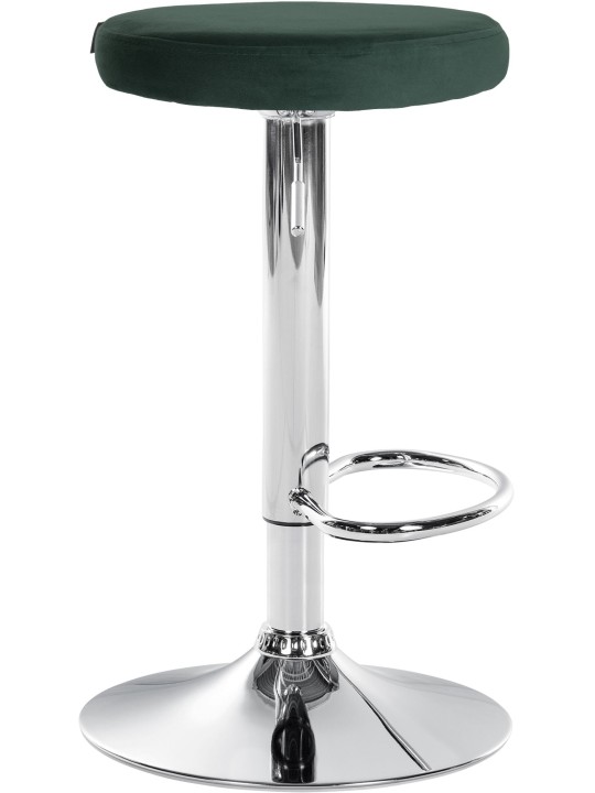 Tabouret de bar Ponte velours chrome, vert