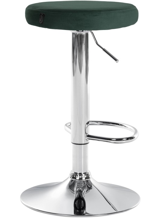 Tabouret de bar Ponte velours chrome, vert
