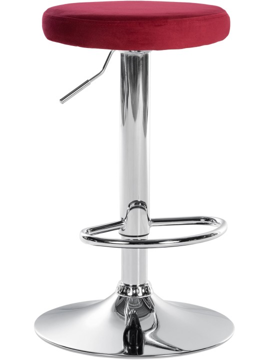 Tabouret de bar Ponte velours chrome, rouge