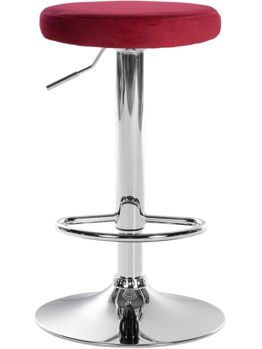 Tabouret de bar Ponte velours chrome, rouge