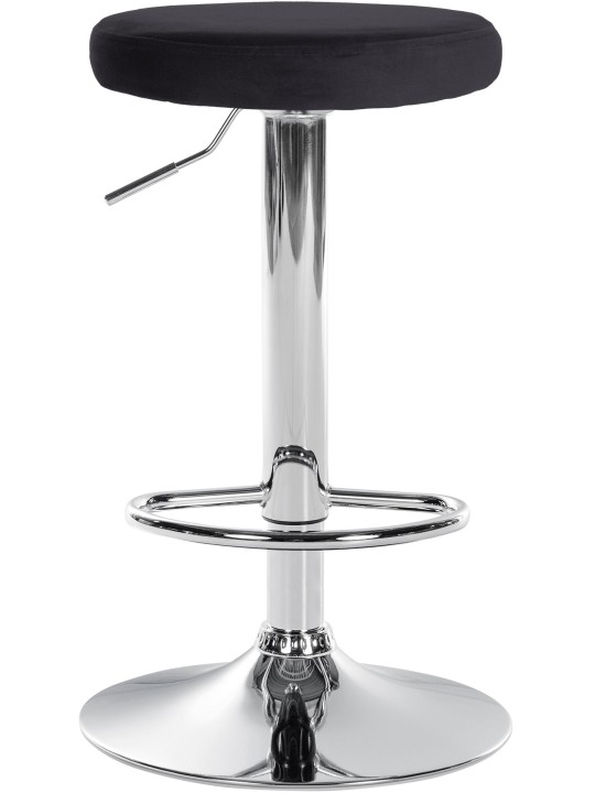 Tabouret de bar Ponte velours chrome, noir
