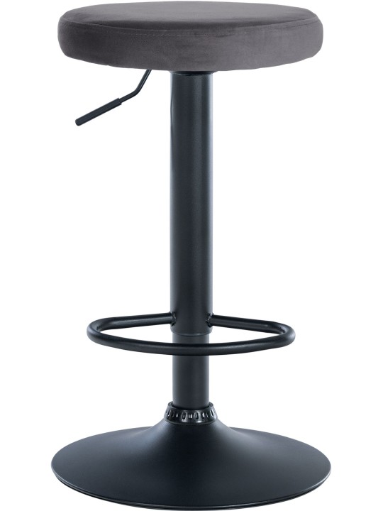 Tabouret de bar Velours Ponte, gris foncé
